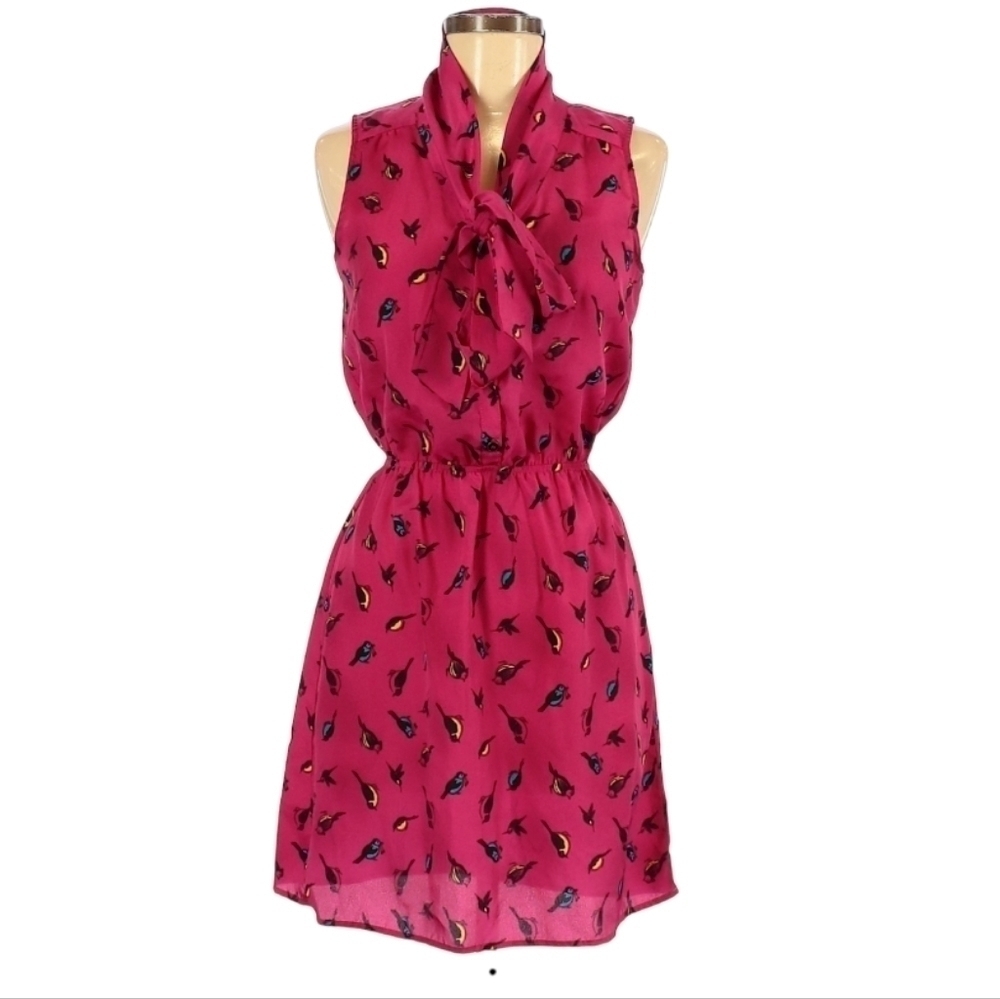 Accidentally in Love Bird Print‎ Sleeveless Dress Size Medium